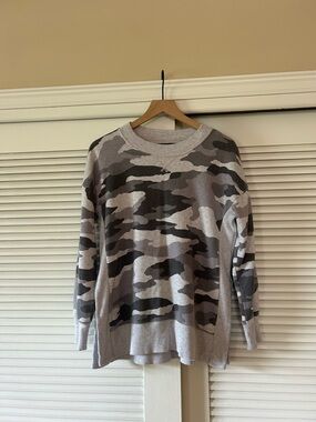 Aerie Gray Camouflage Crewneck Sweater